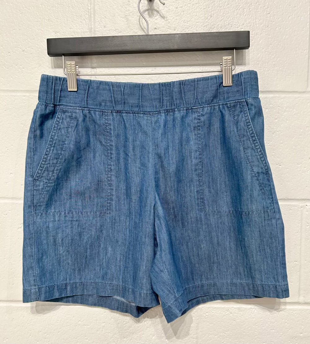 Women's S Shorts, Chambray, Elastic Waist, Talbots