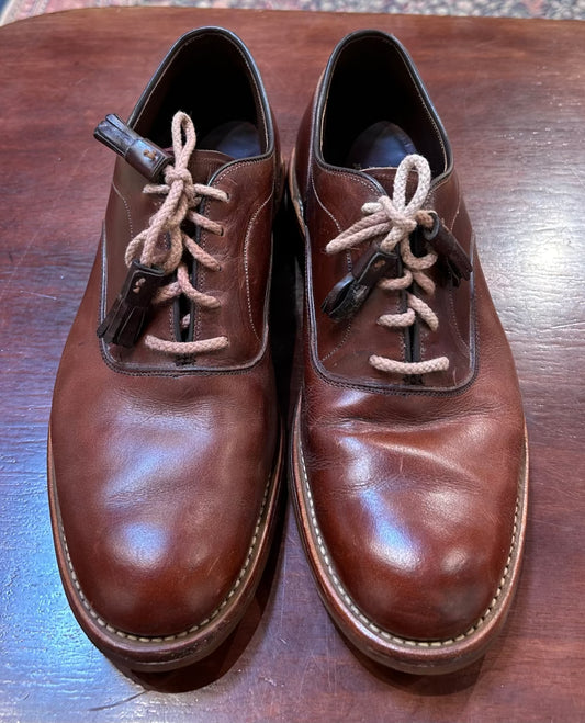 Men's Shoes - US 8 D  Johnston & Murphy Lace-up Oxford, Cognac Brown Leather Upper, Vibram Sole (