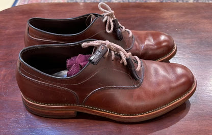 Men's Shoes - US 8 D  Johnston & Murphy Lace-up Oxford, Cognac Brown Leather Upper, Vibram Sole (