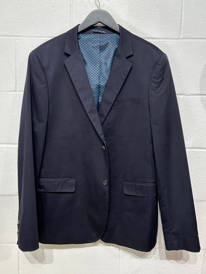 Men's 44L Cotton Sportscoat Jacket, Blue Pinstripe, Slim Fit, Attitude