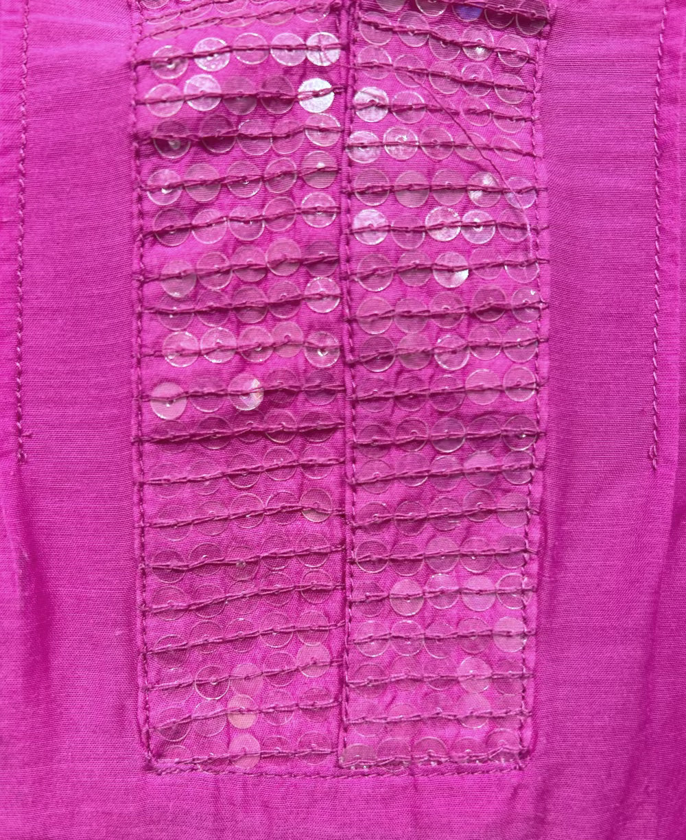 Women's 12 Top Tunic Gauze, Clear Sequins, Magenta, Jessica