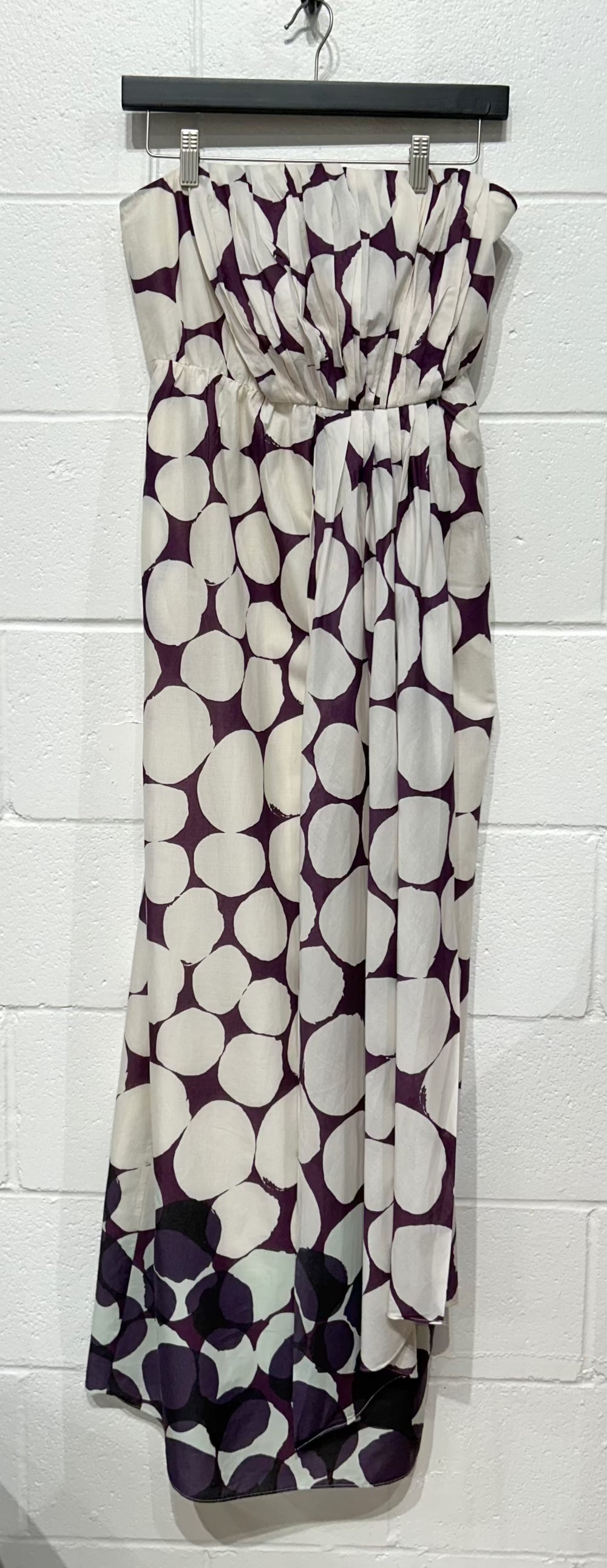 Women's Long Dress 4, Circles, 100% Cotton Strapless, J Crew