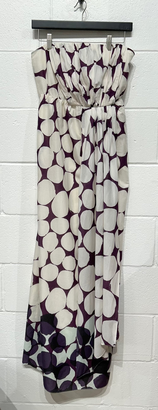 Women's Long Dress 4, Circles, 100% Cotton Strapless, J Crew