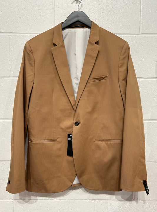 Men's L 42R Cotton Sportscoat Jacket, Caramel, Skinny Fit H&M New with Tags NWT