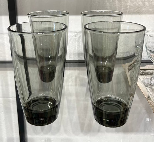 Local Pickup Only - Set of Vintage Smoked Glasses x 4