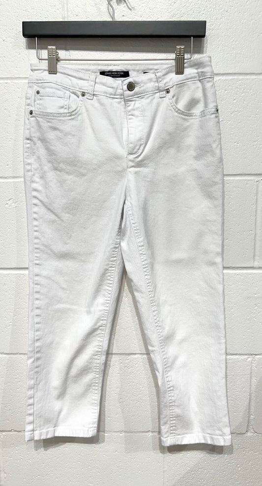 Women's Jeans 29, Cropped, White Denim, Jones New York