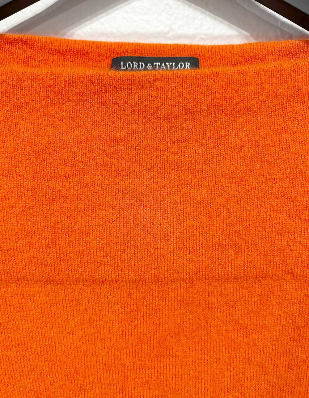 Women's S 100% Cashmere Sweater, Orange Boatneck - Lord & Taylor