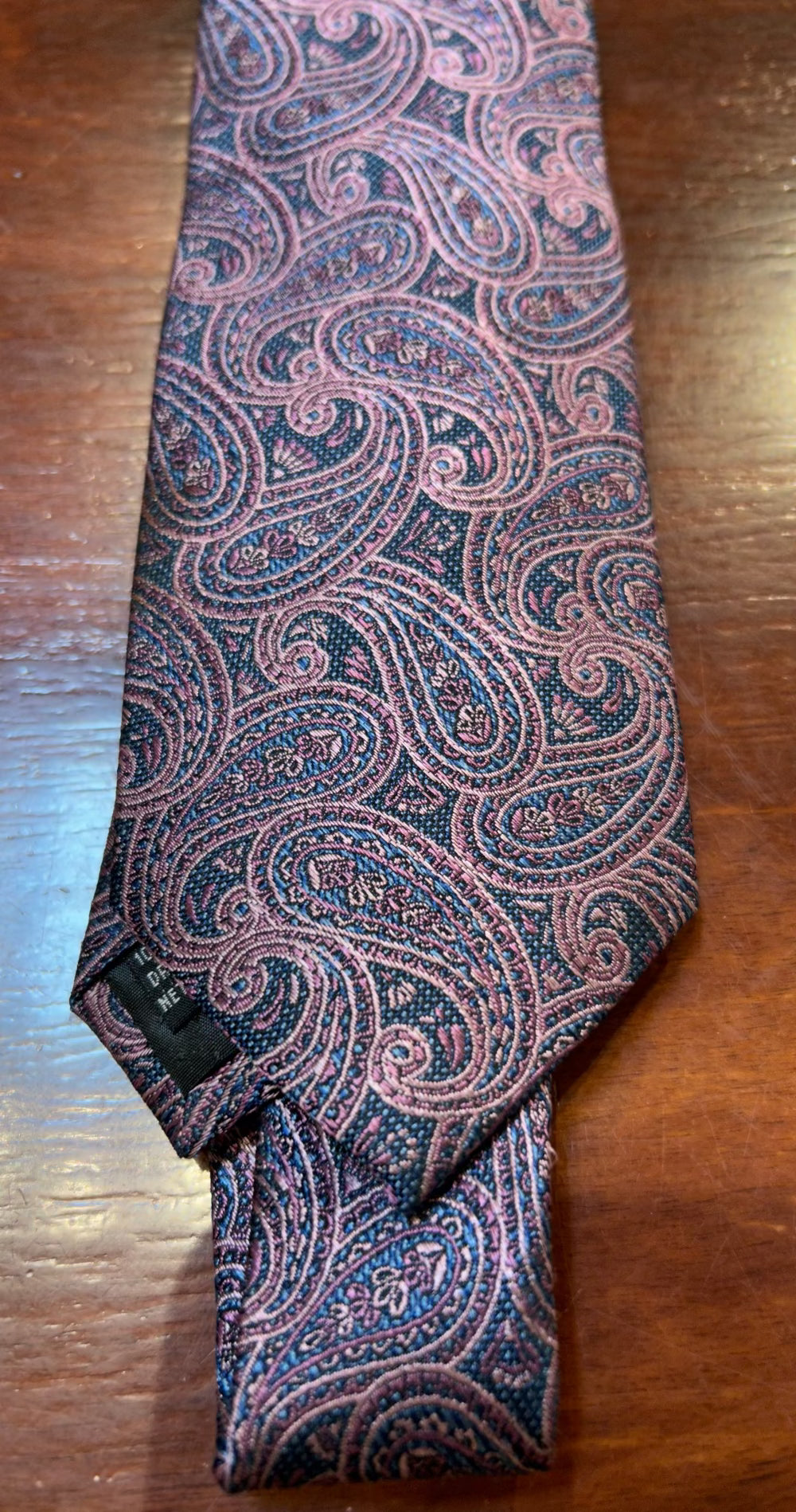 Joseph & Feiss Silk Pink Navy Paisley Tie