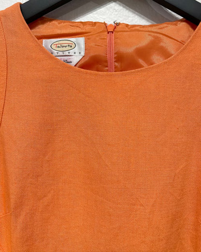 Women's Dress 6P, 100% Irish Linen, Sleeveless, Shift, Orange, Talbots