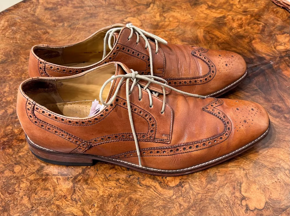 Men's Shoes - US 13 M Cole Haan, Lace-up Caramel Leather Brogue, Leather Sole