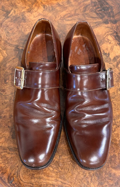 Vintage Men's Shoes - US 9, Church's, "Westbury"  Leather Monk Strap, Chestnut Brown, Leather Sole