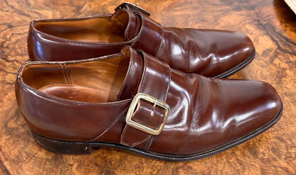 Vintage Men's Shoes - US 9, Church's, "Westbury"  Leather Monk Strap, Chestnut Brown, Leather Sole