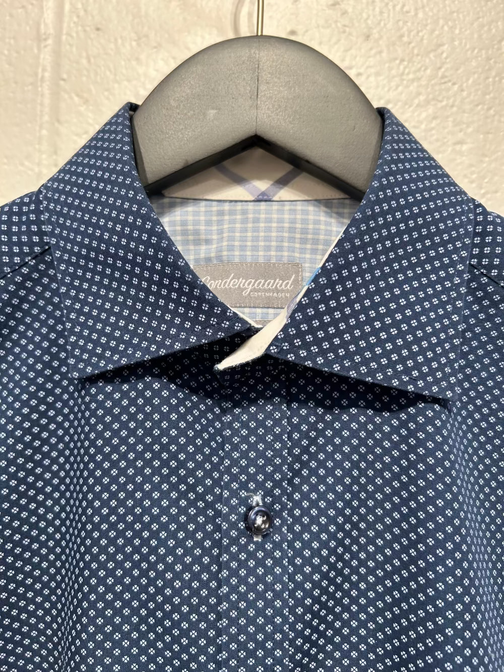 Men's 15 Shirt,  Long Sleeve, Button Up, Blue Micropattern, Sondergaard