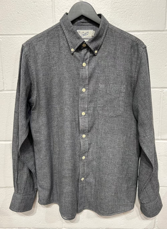 Men's M Shirt, Long Sleeve, Button Up, 100% Cotton - Grey, Grayers Clothiers