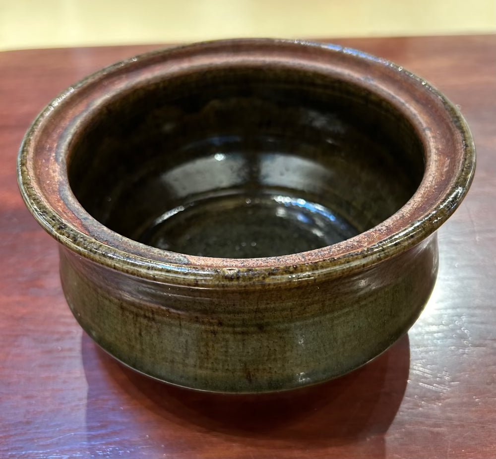 Local Pickup Only - Vintage Dish signed MacRae Olive Green Glaze