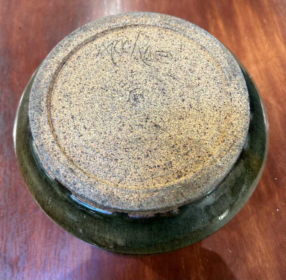 Local Pickup Only - Vintage Dish signed MacRae Olive Green Glaze