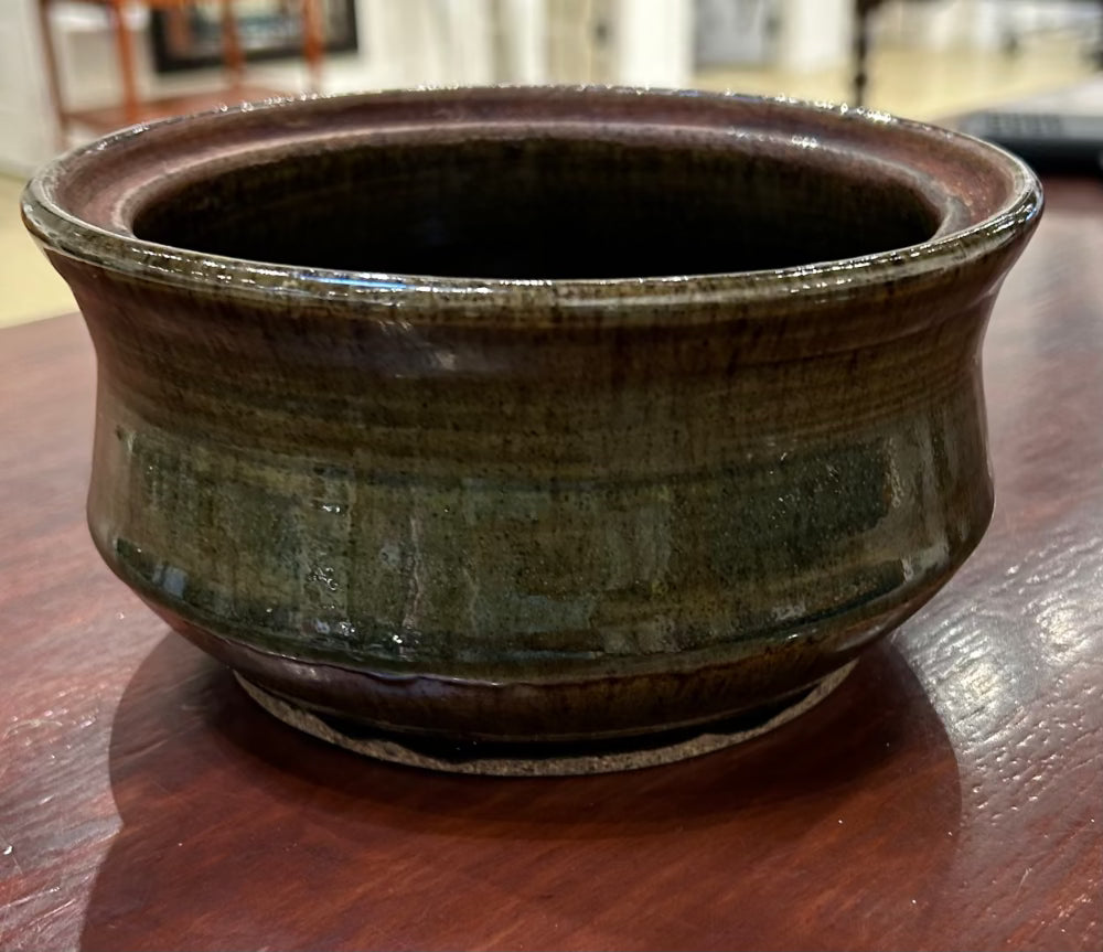 Local Pickup Only - Vintage Dish signed MacRae Olive Green Glaze