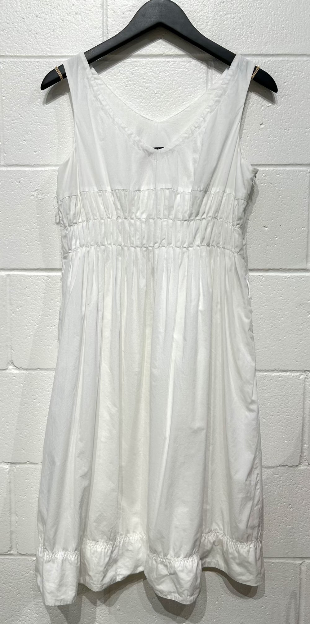 Women's Dress M 8 EU40, 100% Cotton, Sleeveless, White, New Man