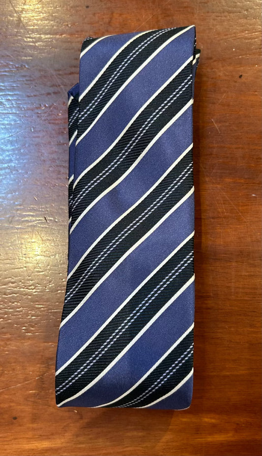 Banana Republic 100% Silk Tie  Navy Stripe- Men's Ties