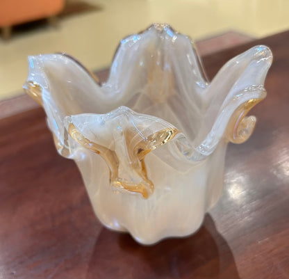 Local Pickup Only - Small Murano Glass Peach Vase (small chip)