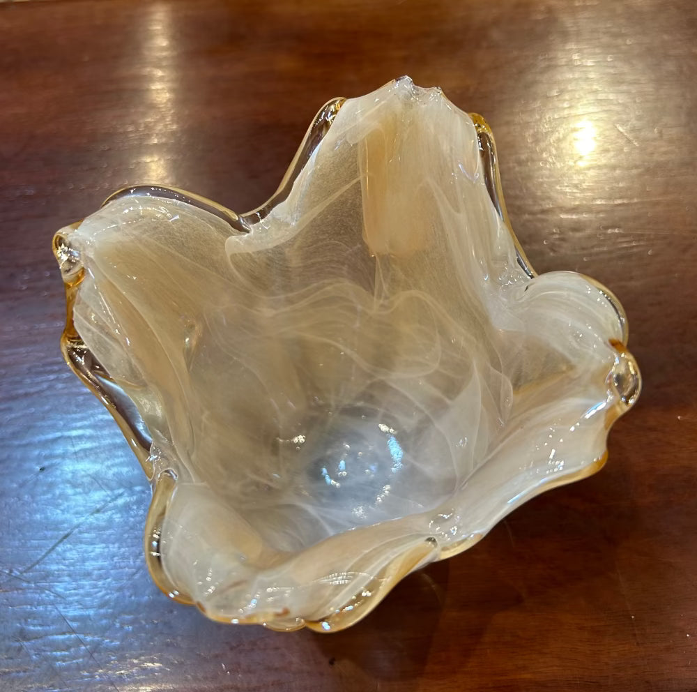 Local Pickup Only - Small Murano Glass Peach Vase (small chip)