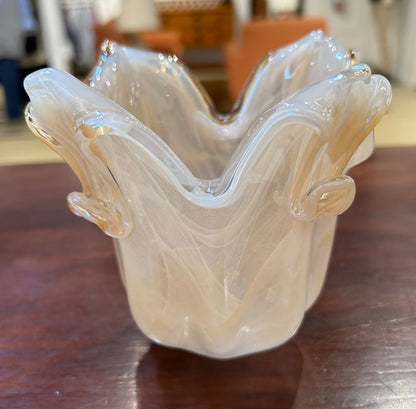 Local Pickup Only - Small Murano Glass Peach Vase (small chip)