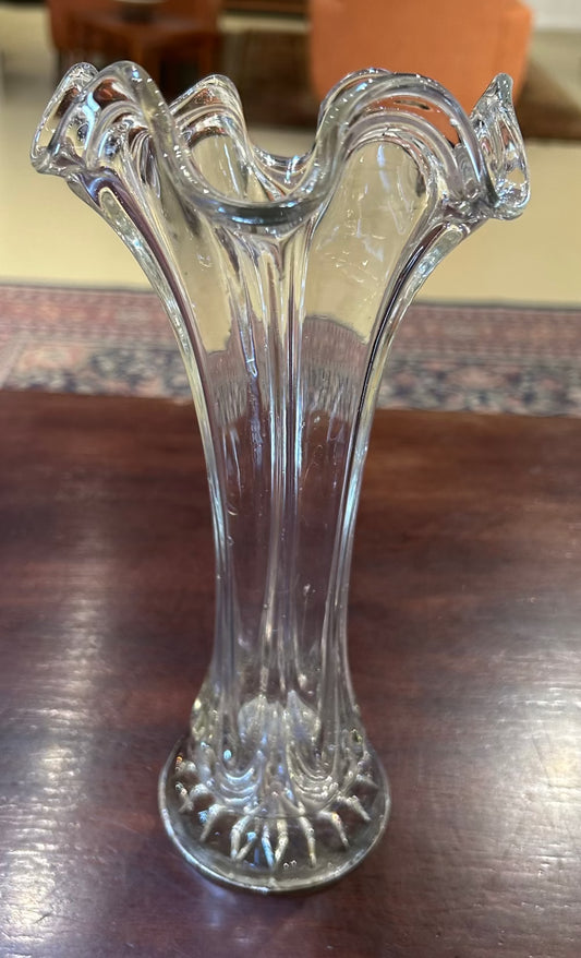 Local Pickup Only - 1960s Footed Glass Swing Vase