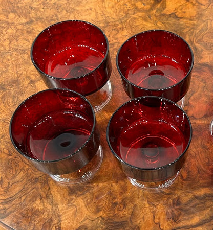 Local Pickup Only - Vintage Arcoroc Ruby Dessert Glasses Set of 4