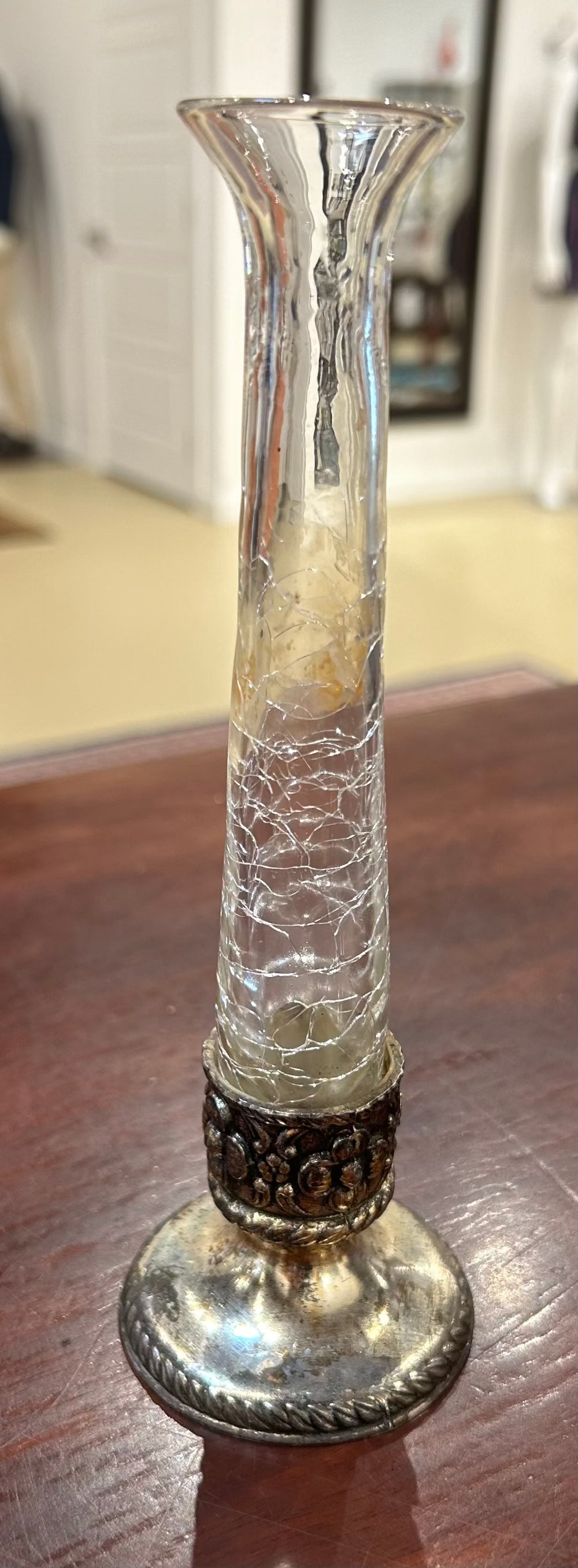 Local Pickup Only - Vintage Bud Vase Crackled Glass Japanese