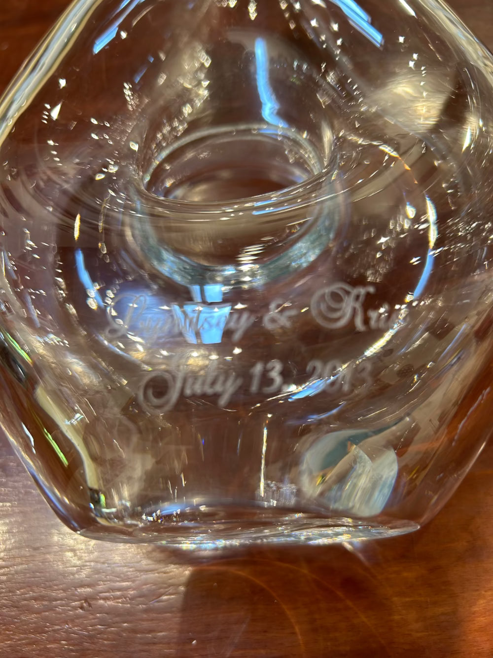 Local Pickup Only - Non-Lead Crystal Vase Loop Carafe Decanter with Hole, Spielgelau