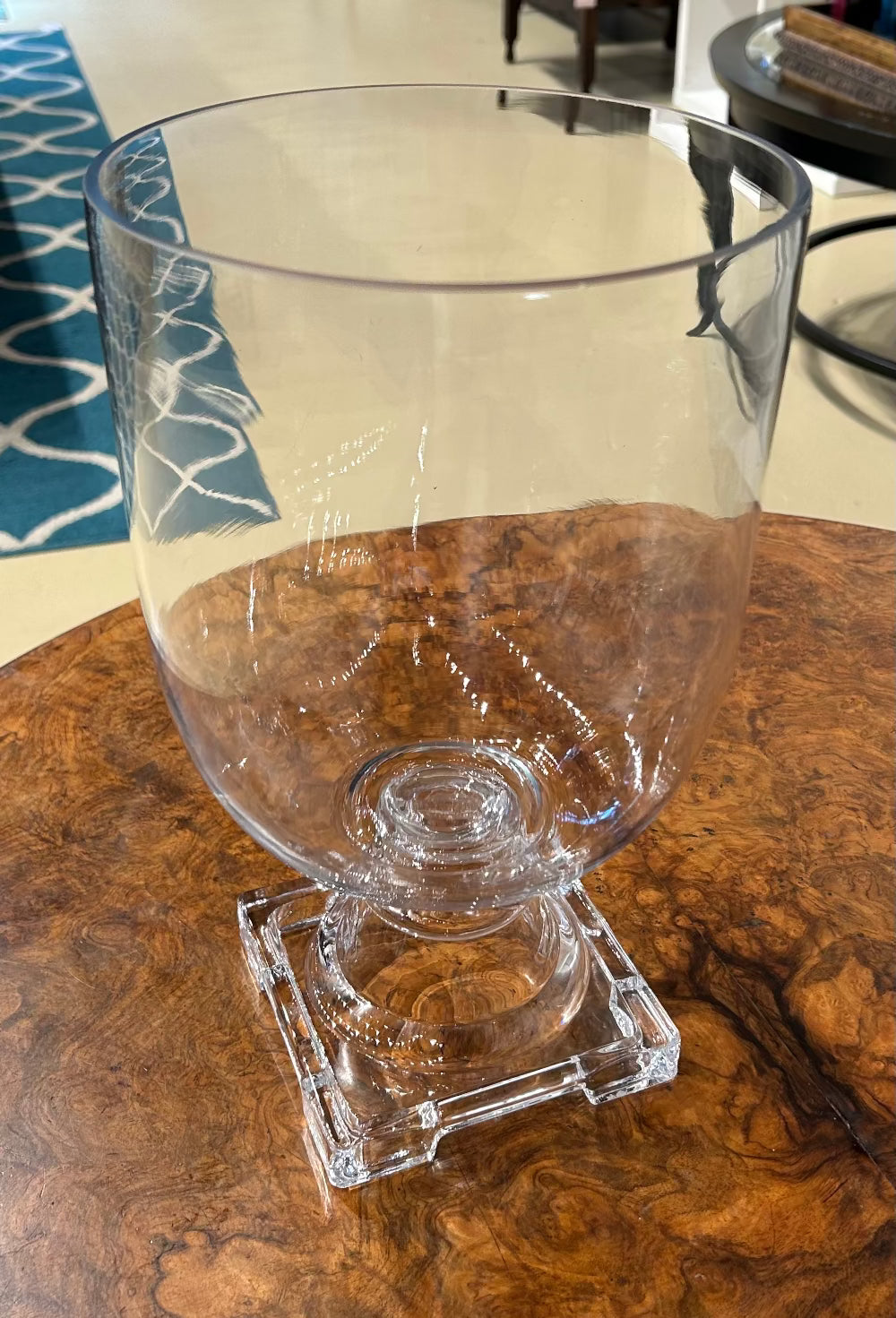 Local Pickup Only - Medium Glass Hurricane Vase, Footed Base