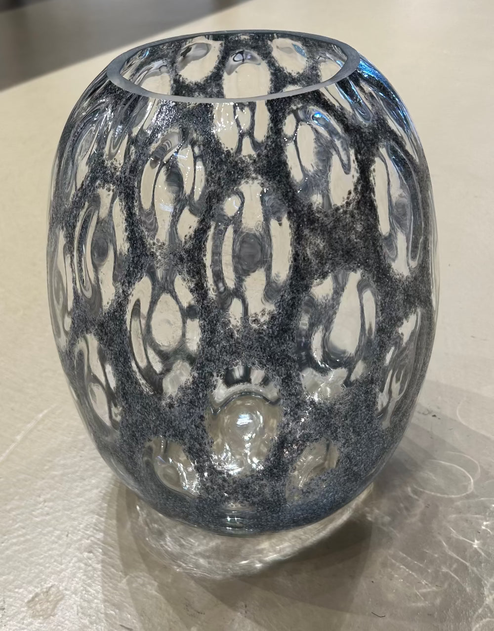 Local Pickup Only - Large Glass Ovals and Grey Vase