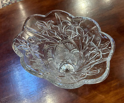 Local Pickup Only - Iris Vase Incised Pressed Glass