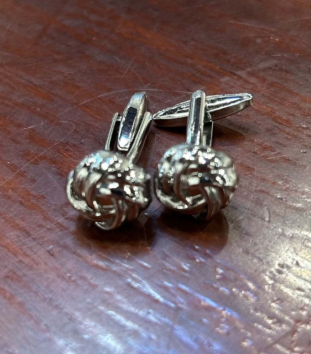 Silvertone Knot Cufflinks