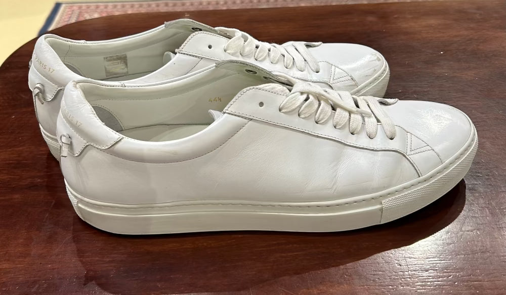 Men's Shoes - EU 44.5 US 11.5 M, Givenchy,  "Urban Street Knot", White Leather Sneaker, Synthetic Sole