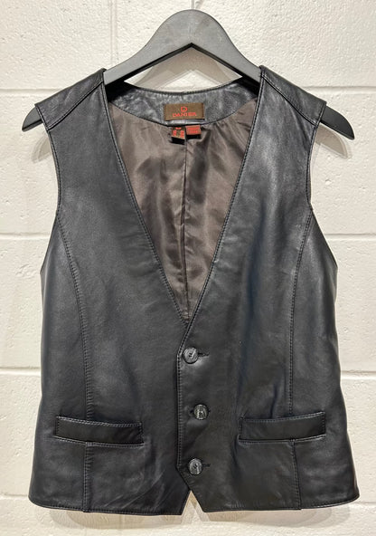 Men's S 36 Black Leather Vest, Danier