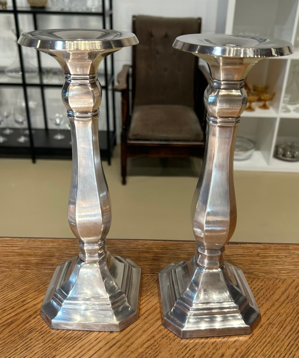 Local Pickup Only - Pottery Barn Candlesticks x 2 Sterling Silver plated (price is for the pair)