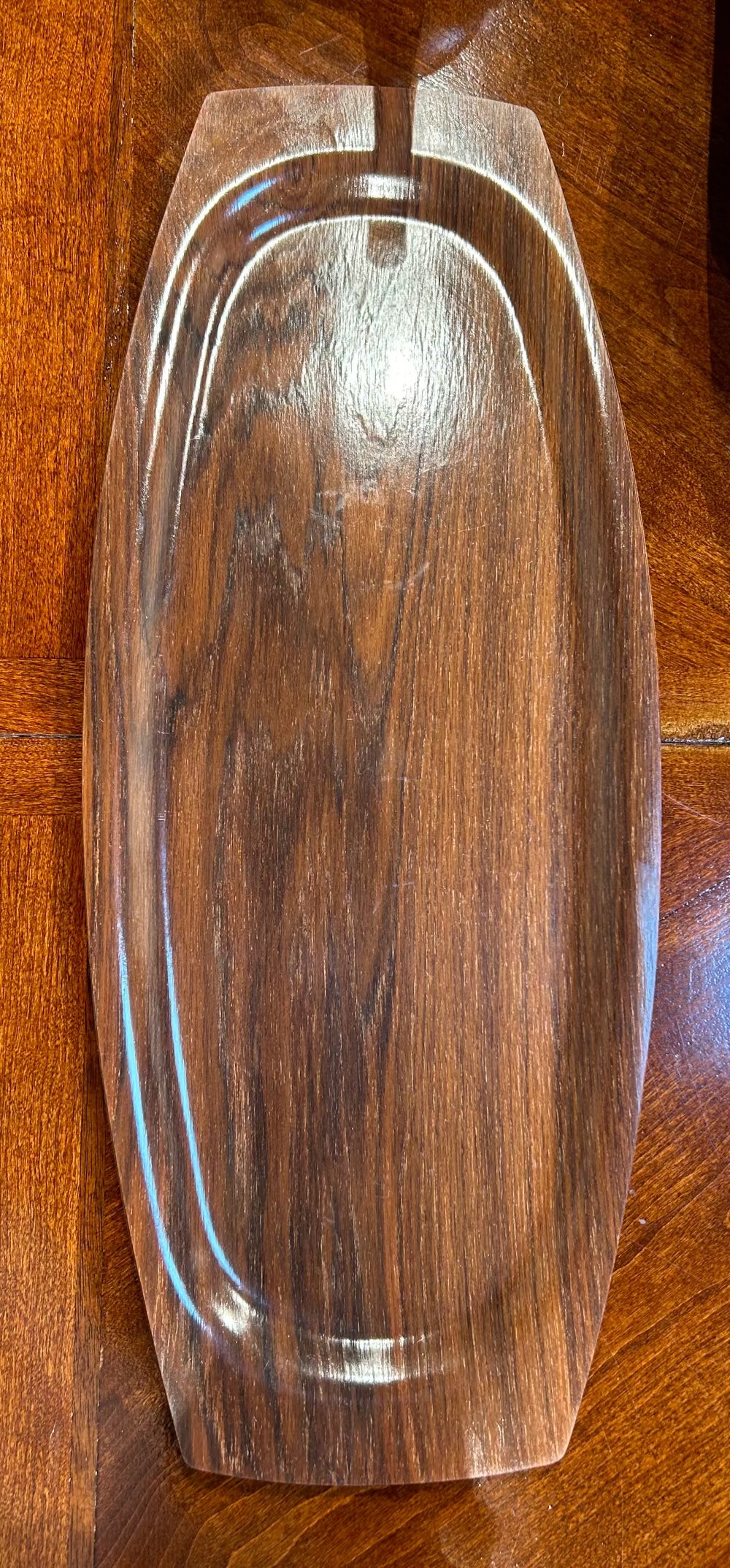 Local Pickup Only - Medium Long Oval Dark Wooden Tray