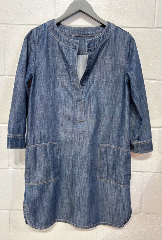 Women's Dress S, 100% Cotton Denim, 3/4 Sleeve