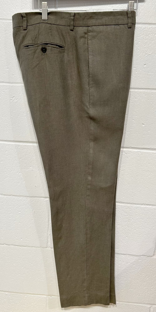 Men's Casual Pants 36, Olive Linen, Grant Fit, Club Monaco