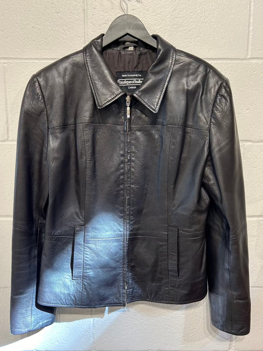 Women's L 12 Black Leather Jacket - Boutique of Leathers