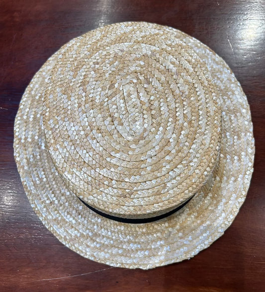 Handmade Italian Boater Straw Hat, L Size 62