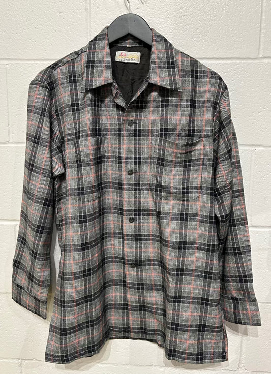 Men's L Shirt, Long Sleeve, Button Up, Plaid Olive/Cream/Red/Black Flannel - East Sea