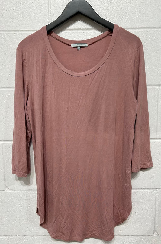 Women's L Top T-Shirt, Dusty Rose Long Sleeves, Emma's Closet