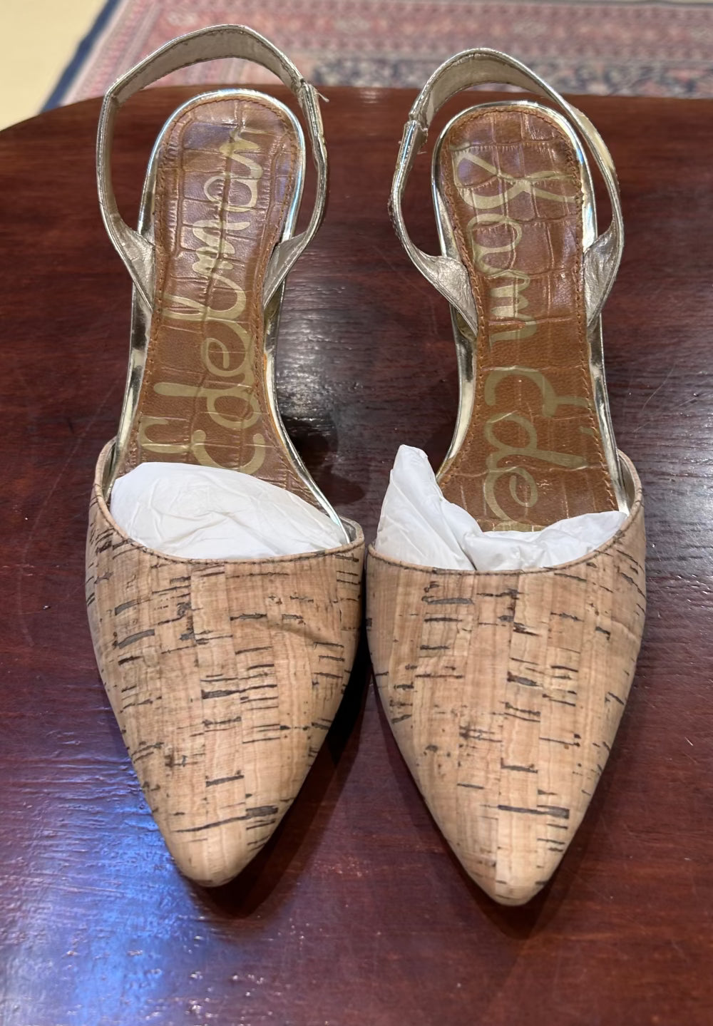 Women's Shoes - 7 US 38 EU, Cork Leather Lined Heels, Sam Edelman