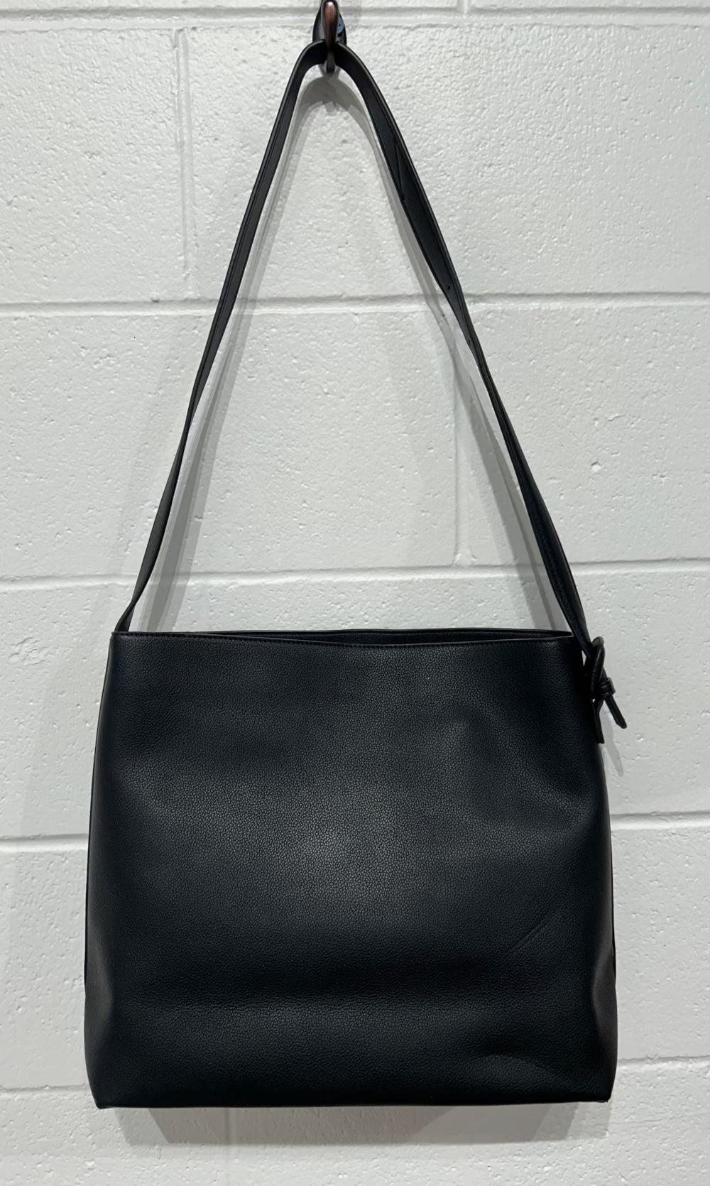 Black Faux Leather Purse Tote Bag, Simons