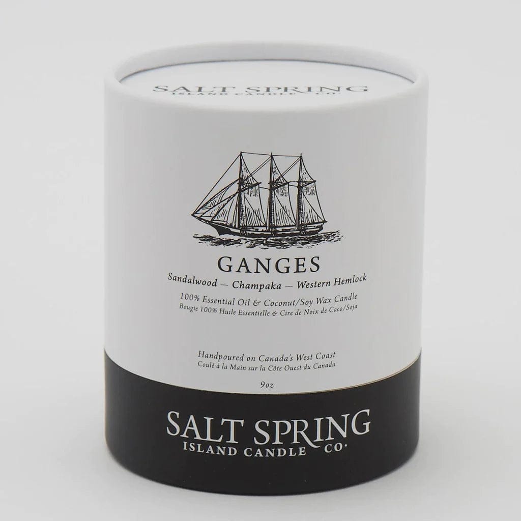 Local Pickup Only - Ganges - Salt Spring Candle - 9 oz. Glass - Sandalwood - Champaka - Western Hemlock - New