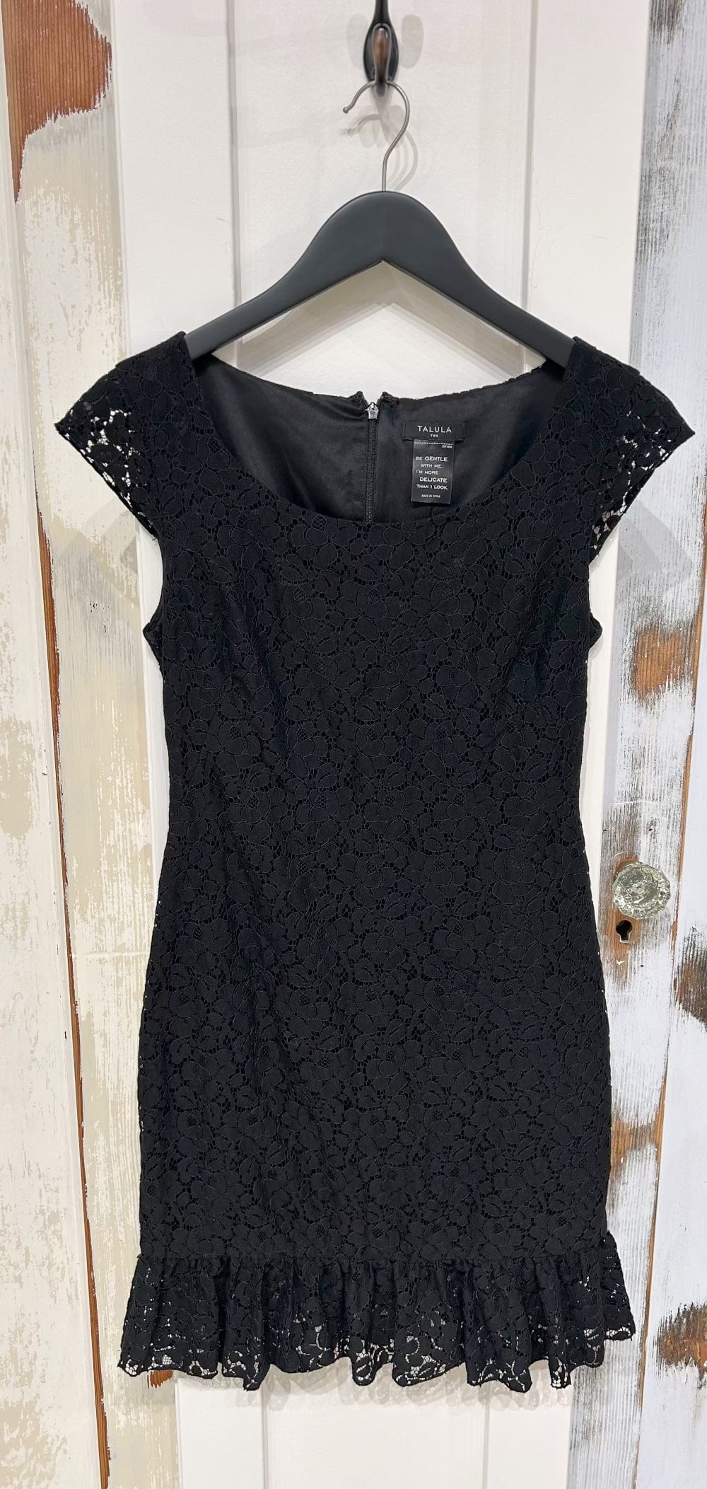 Women's Dress 2 Lace Lined Cap Sleeves - Black, Talula