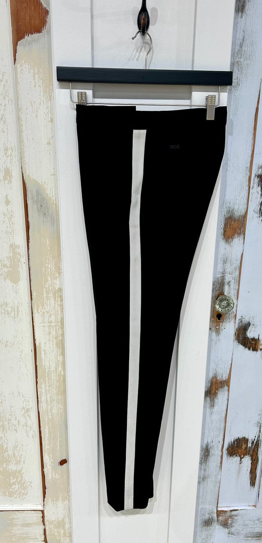 Women's 0 Trouser Crepe with Tuxedo Stripe - Black Cream Stripe, Wilfred