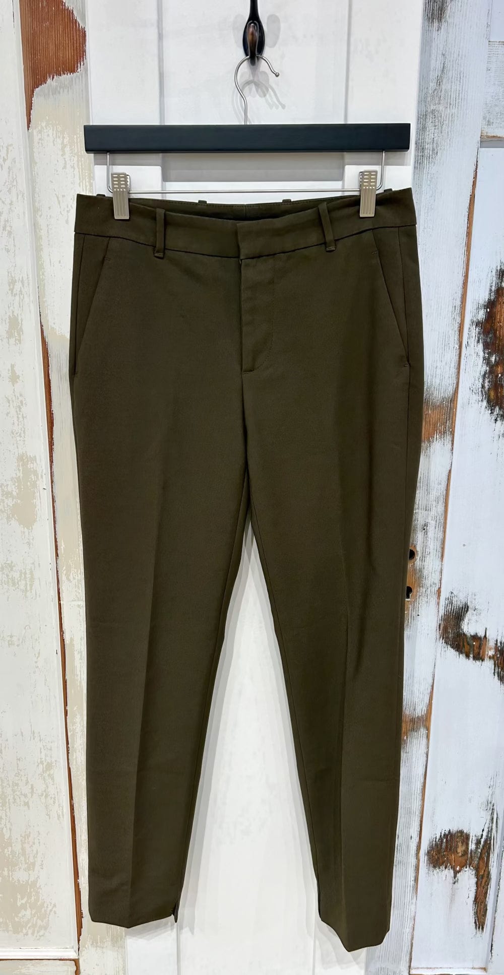 Women's 4 Trouser, Tapered, Zip Pockets, Ankle Slit  - Olive, Zara Woman